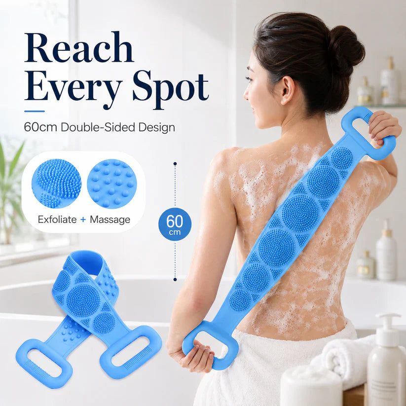 🛁 Limited-Time 50% OFF 💦 Silicone Bath Brush Double-Sided Exfoliating Back Scrubber