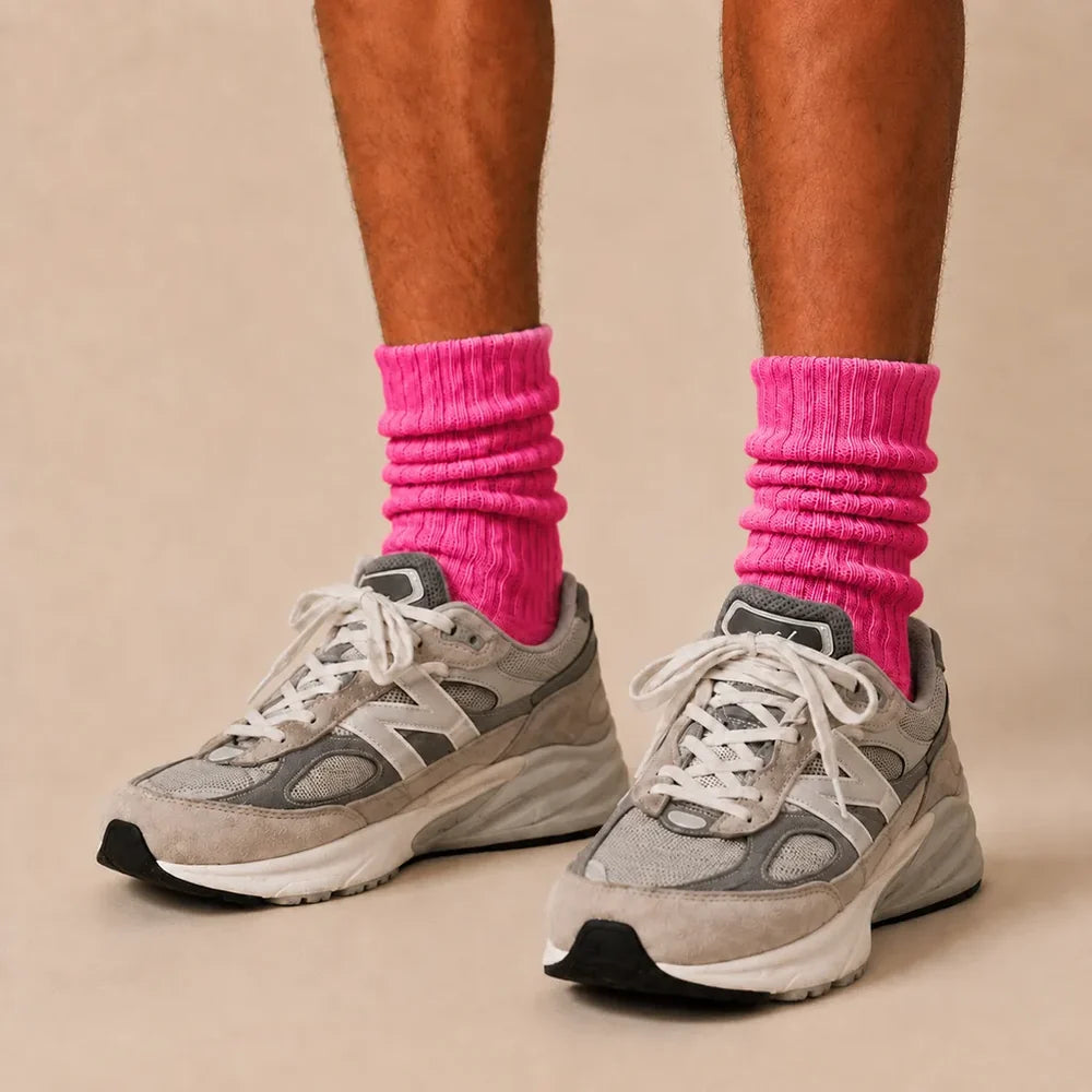 Signature Vintage Scrunch Cotton Crew Socks