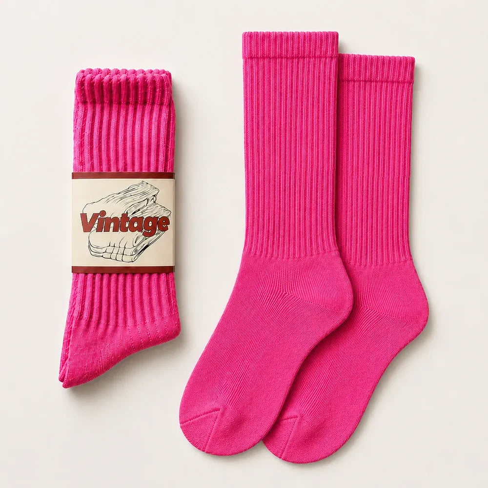 Signature Vintage Scrunch Cotton Crew Socks