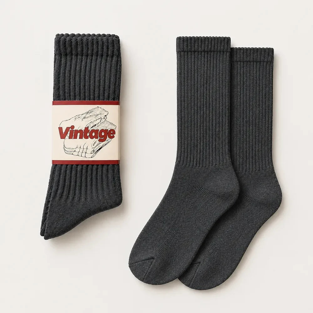 Signature Vintage Scrunch Cotton Crew Socks