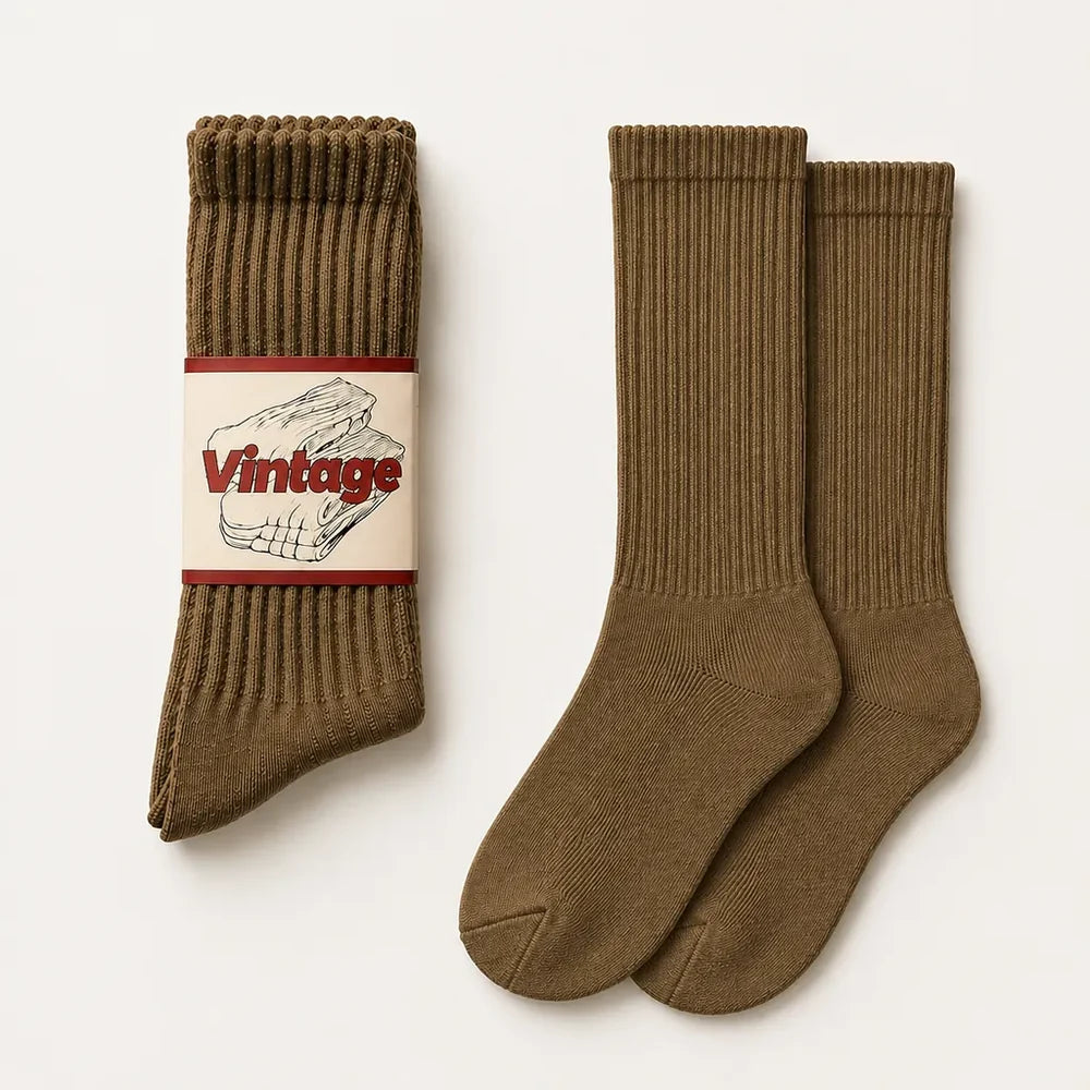 Signature Vintage Scrunch Cotton Crew Socks