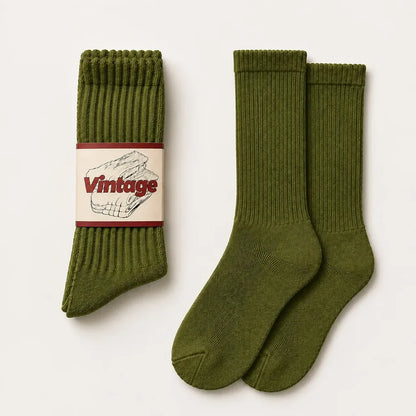 Signature Vintage Scrunch Cotton Crew Socks