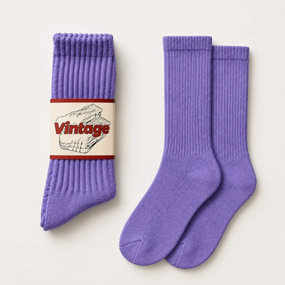 Signature Vintage Scrunch Cotton Crew Socks