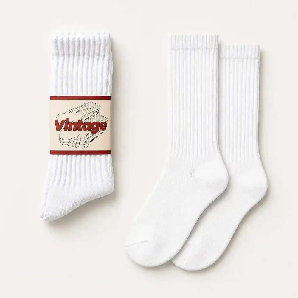 Signature Vintage Scrunch Cotton Crew Socks