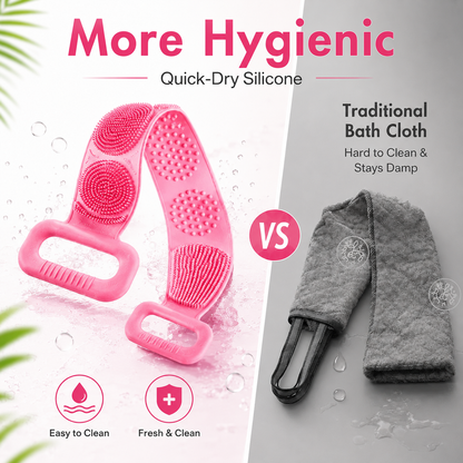 🛁 Limited-Time 50% OFF 💦 Silicone Bath Brush Double-Sided Exfoliating Back Scrubber