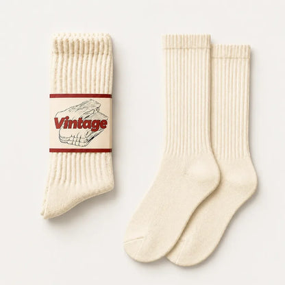 Signature Vintage Scrunch Cotton Crew Socks