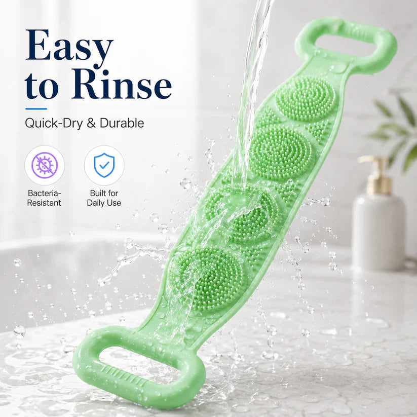 🛁 Limited-Time 50% OFF 💦 Silicone Bath Brush Double-Sided Exfoliating Back Scrubber