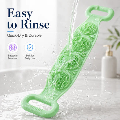 🛁 Limited-Time 50% OFF 💦 Silicone Bath Brush Double-Sided Exfoliating Back Scrubber