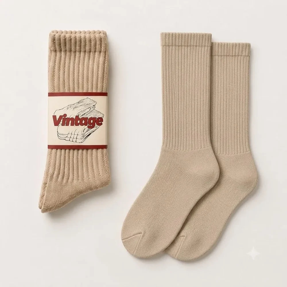 Signature Vintage Scrunch Cotton Crew Socks