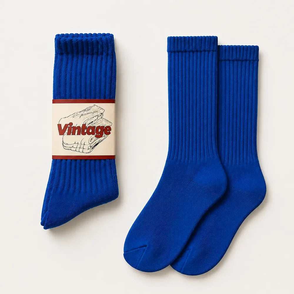 Signature Vintage Scrunch Cotton Crew Socks