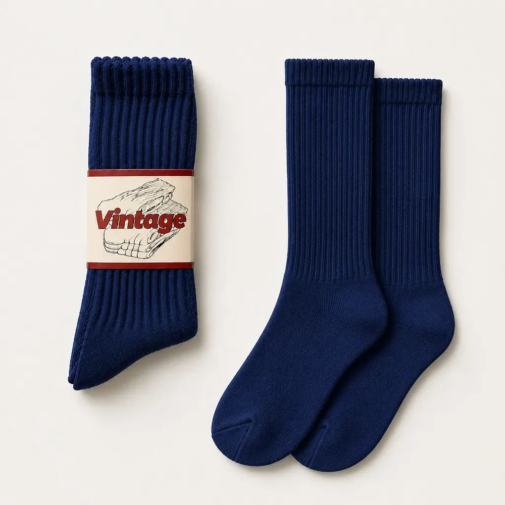 Signature Vintage Scrunch Cotton Crew Socks