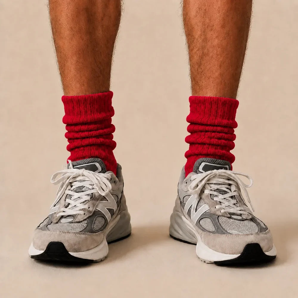 Signature Vintage Scrunch Cotton Crew Socks
