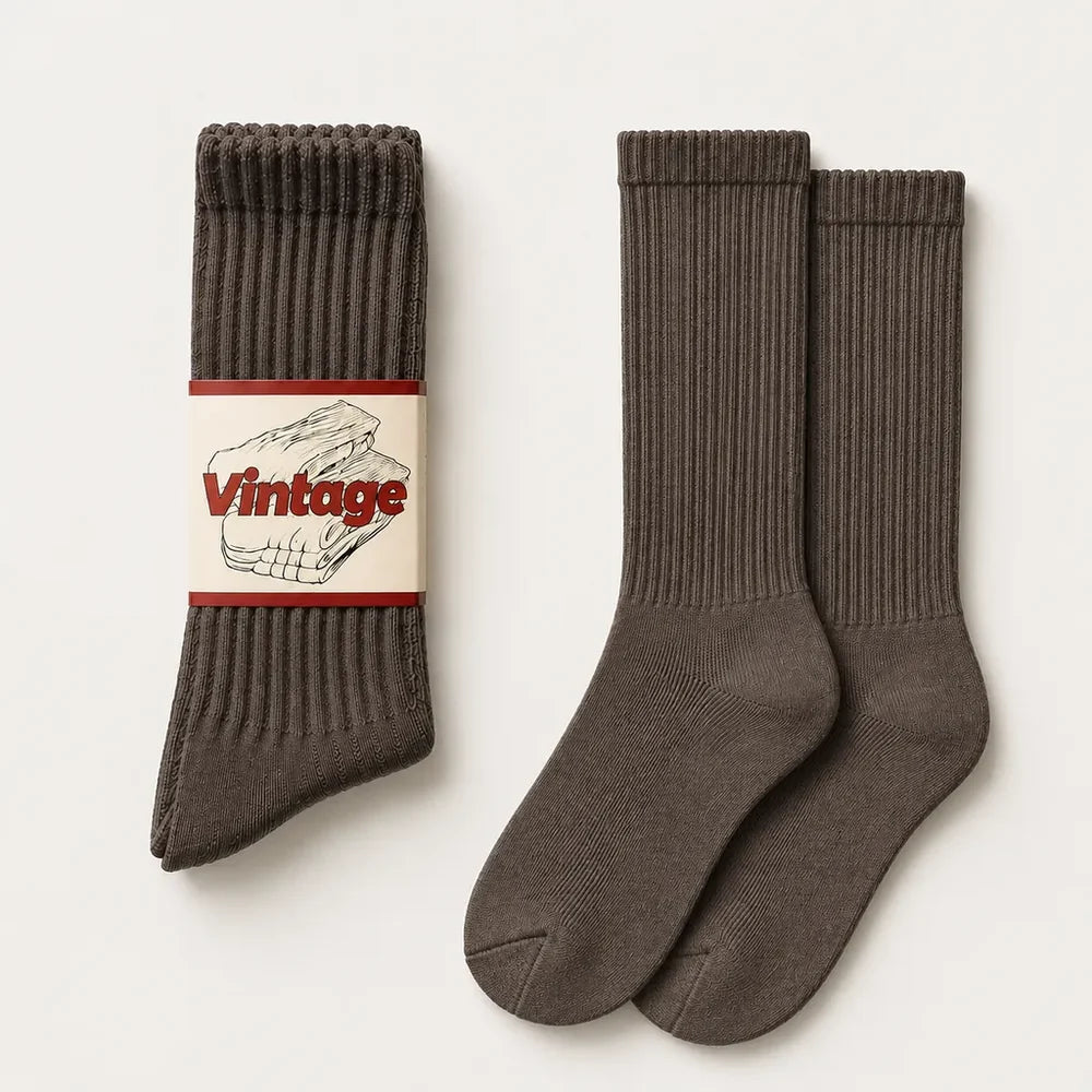 Signature Vintage Scrunch Cotton Crew Socks