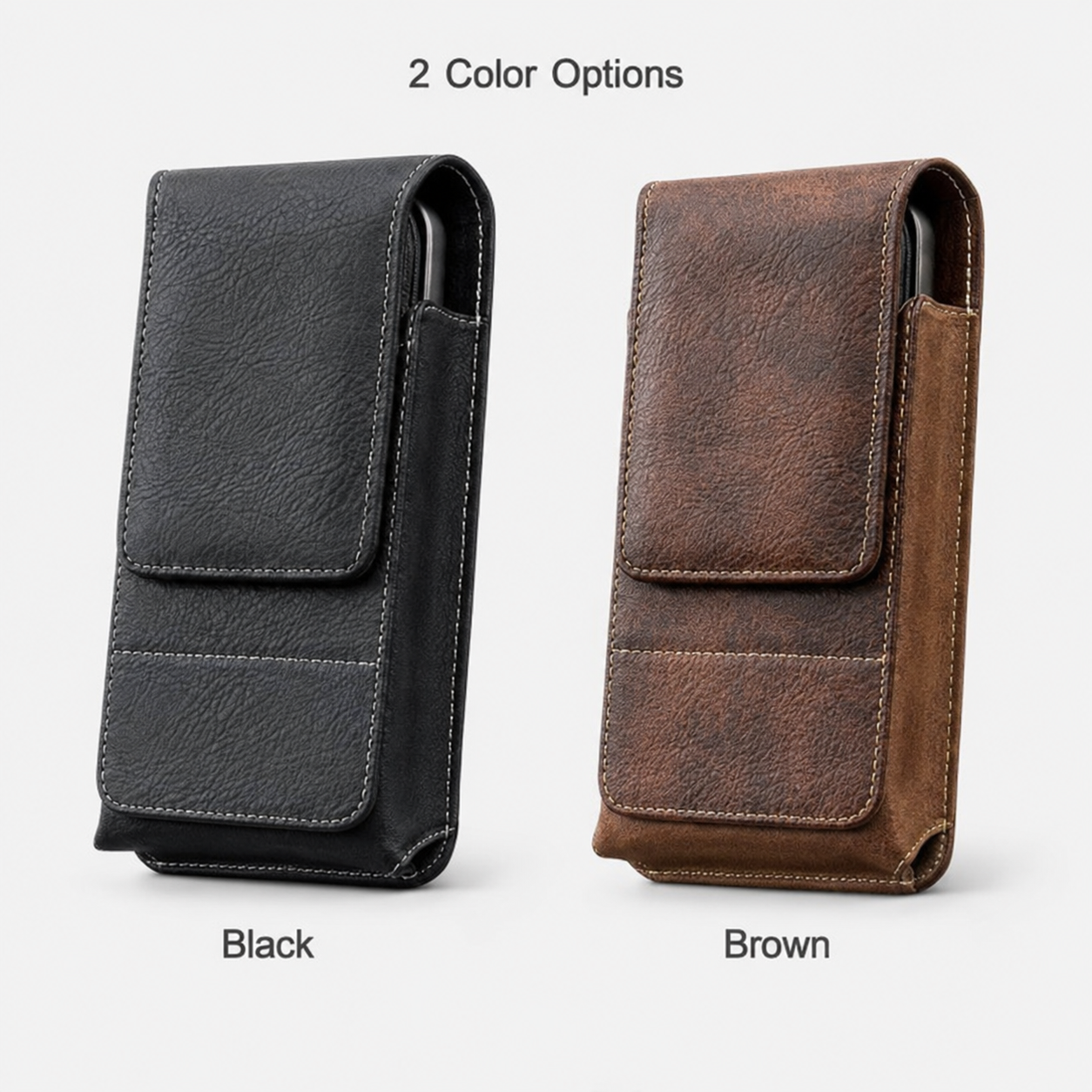 ⚡ Big Discount | Waist Belt Cell Phone Pouch 📱 Multi-Pocket Leather Holster with Card Holder